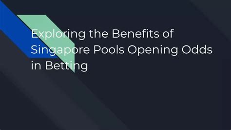 singapore pools open odds